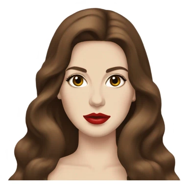 lana del rey Brown Long hair red lips sticker