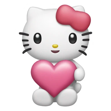 hello kitty with heart sticker