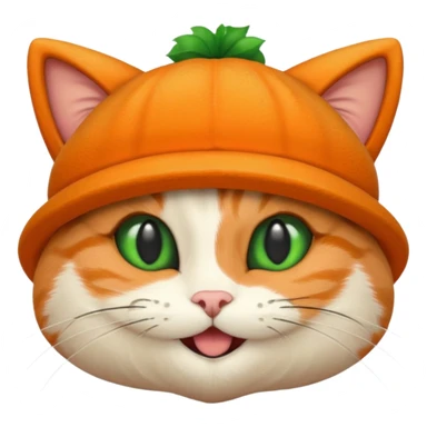 Orange cartoon Katze mit schwarzem melonenhut sticker