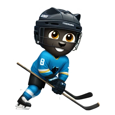 Panther playing icehockey sticker