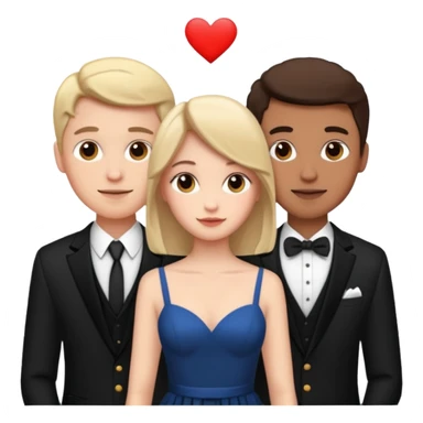 three people: two guys, one girl

they're in love, they're dressed sticker