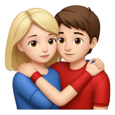 Boy and girl hugging each other in love sticker