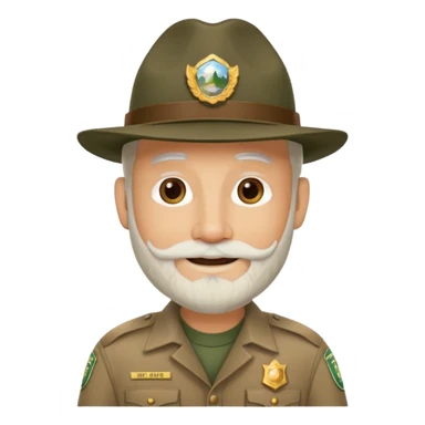 Male Park Ranger with white beard  sticker