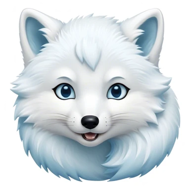Cinematic Cute Yawning Arctic Fox Portrait Emoji, Head tilted slightly with a dramatic, wide-open yawn, showcasing a soft, downy white Fur with subtle icy blue accents and gently drooping ears, round eyes barely open in drowsy contentment, Simplified yet irresistibly adorable features, highly detailed, glowing with a soft, cozy glow, high shine, relaxed yet expressive, stylized with a touch of arctic whimsy, bright and endearing, soft glowing outline, capturing the essence of a sleepy yet affectionate arctic fox, so drowsy it feels like it could stretch out of the screen and curl up for a nap! sticker