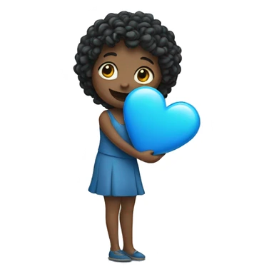 blue heart greeting sticker