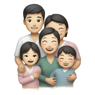 A loving Korean family emoji. sticker