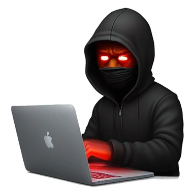 joe biden in a black hoodie with bright red glowing laser eyes typing on a macbook, joe biden, black hoodie, bright red glowing eyes, typing on macbook sticker