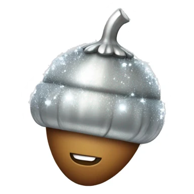 sparkling silver acorn sticker