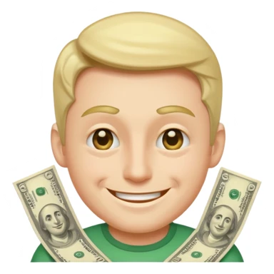 apple imoji man with money eyes smiling and winking sticker