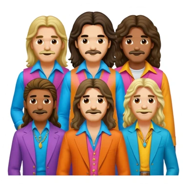 70s 80s men with long hair style  sticker