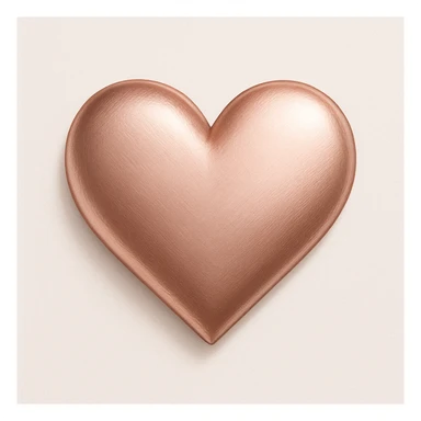 heart with a metallic rose gold finish, digital illustration, clean style sticker