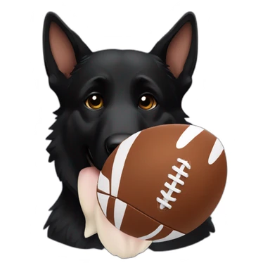 Black German Shepherd playing American football sticker