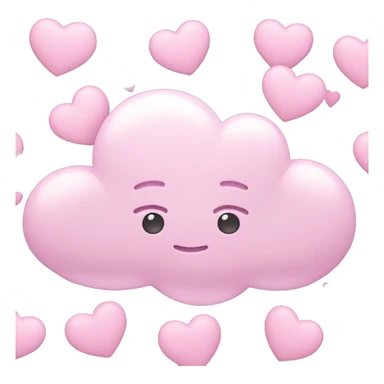 a cloud with light pink hearts around it sticker