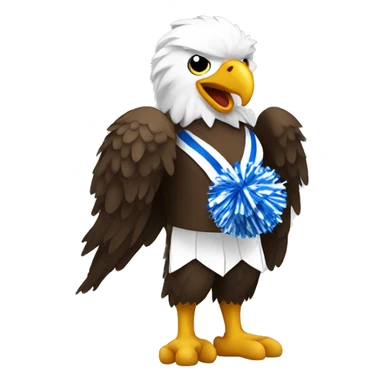 eagle holding cheerleading pom poms sticker