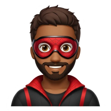Miles Morales with beard, eye mask, low fade sticker