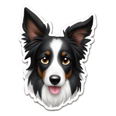 Mein Hund ist ein Mischling aus einem Border Collie und einem Bobtail. Erstelle einen Sticker  sticker