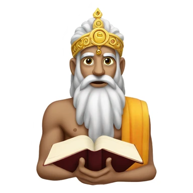 Lord Brahma with a halo, holding a scroll or book sticker
