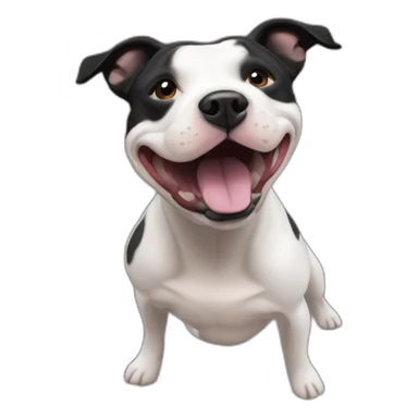 happy staffordshire bull terrier black sticker
