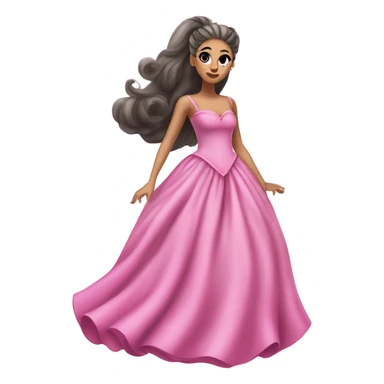 Realistic Ariana Grande as Galinda from wicked wearing long flowing pink dress  sticker