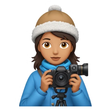 fotographer with winter clothes sticker