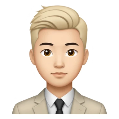 Young Asian man with modern hairstyle, professional appearance sticker