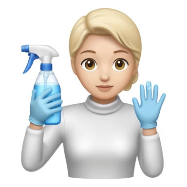 window cleaning with spray bottle and cloth sticker