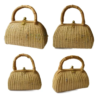 Purse Vintage Style Sophia Petrillo Bag Beaded Rattan Wicker sticker