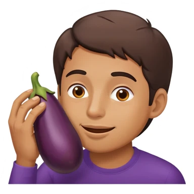 Man eating an eggplant sticker