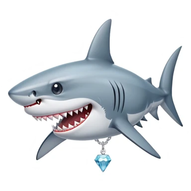 Shark with a diamond chain sticker