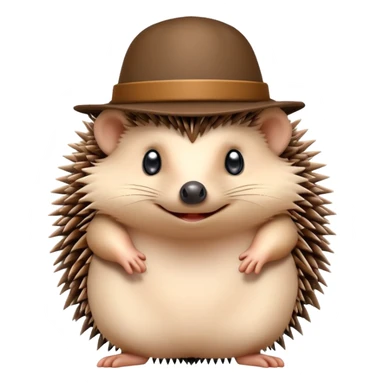 hedgehog removing a hat sticker