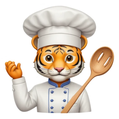 Tiger chef cooking sticker