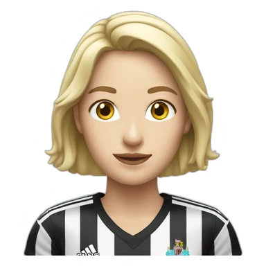 a blonde woman in a newcastle shirt sticker