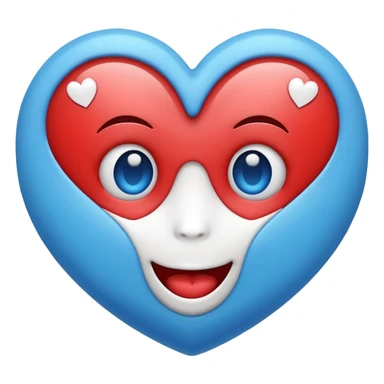 i want the normel emoji with haert eyes but the haerts in blue and white sticker