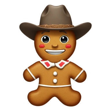 gingerbread man in a cowboy hat  sticker