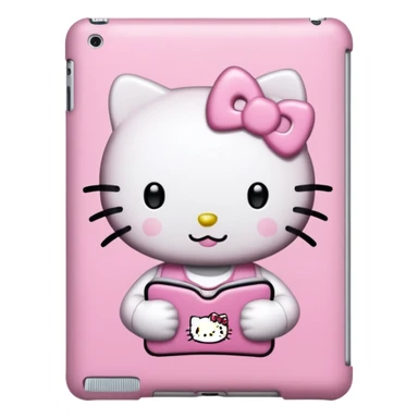 je veux un iPad rose cute avec une coque hello kitty sticker