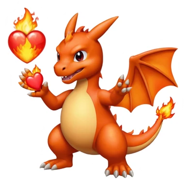 Charizard throwing a heart  sticker
