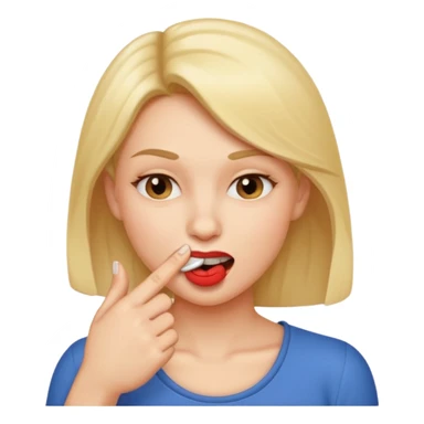 Una mujer mordiendose el dedo, sin la lengua para afuera y que el dedo este más omenos adentrod de la boca sticker