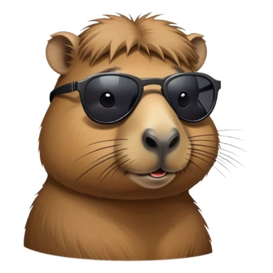 cool capybara wearing fashionable dark sunglasses sticker