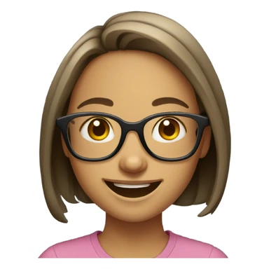 smiling girl with glasses with crooked teeth sticker