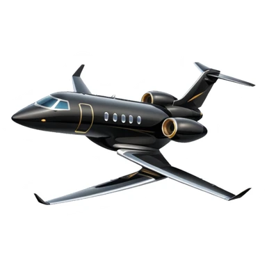 Black private jet, profile view sticker