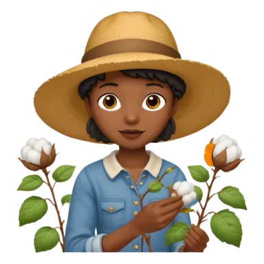 a black person picking cotton sticker