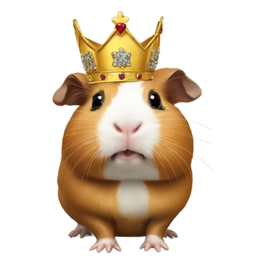 Guinea pig wearing a crown sticker