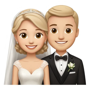 Bride and groom wedding couple sticker