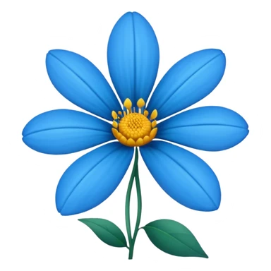 Flor azul com detalhes vivos emoji sticker