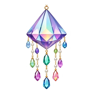 Iridescent big giant glistening glossy sparkly shiny glittery hanging crystals pearls and beads and gemstones decorations sticker