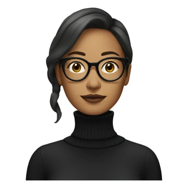 woman in glasses and black turtleneck sticker