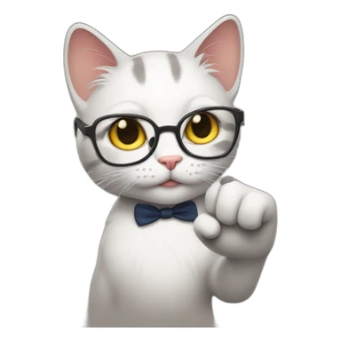 Nerd cat raising his finger sticker