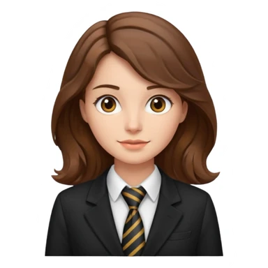 wavy brown haired woman with tie and blazer sticker
