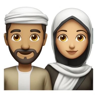 arab couple girl shorter than man sticker