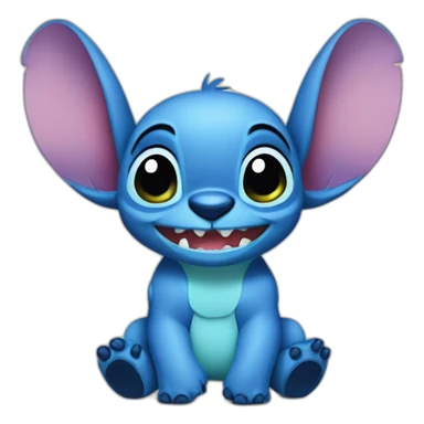 Stitch avec un cœre sticker